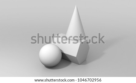 3D Plaster Figures | Prism, Sphere, Cone