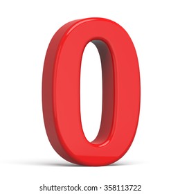 3d Plastic Red Number 0 Isolated Stock Illustration 358113722 ...