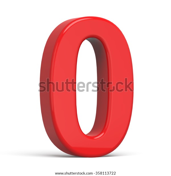 3d Plastic Red Number 0 Isolated Stock Illustration 358113722