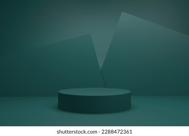 3d platform studio display scene with render platform. studio background vector 3d rendered podium. platform render for cosmetic products. Stage display platform background 3d studio green
