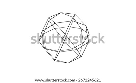 3D polygonal geometric wireframe object crystal 3d render
