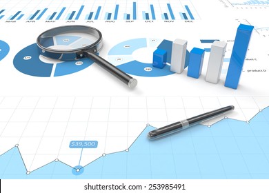 3d Positive Bar Graphs Of Financial Analysis 