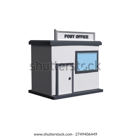 3D Post Office Building Icon Mail Delivery Postal Service Symbol 