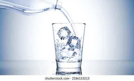 3d Pouring Drinking Water Splashing Flow Stock Illustration 2186153213 ...