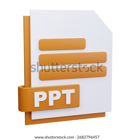 3D PPT Presentation File Document Icon