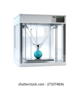 3D Printer Machine Printing A Globe - Rapid Prototyping 