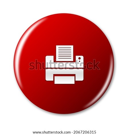 3d printer round button isolated 