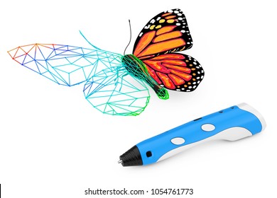 Download 3d Printing Pen Print Abstract Wired Stock Illustration 1054761773