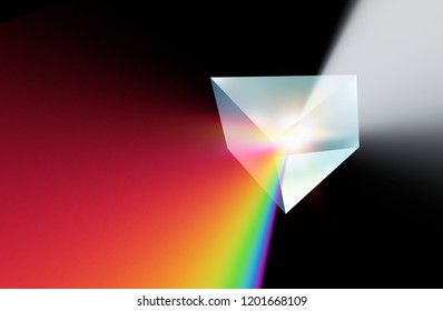 3D Prism With Light Spectrum