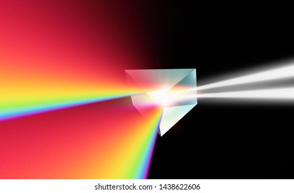 3D Prism With Light Spectrum - 3D Rendering