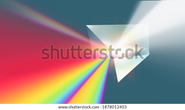 3D Prism with\
light spectrum - 3D\
Rendering