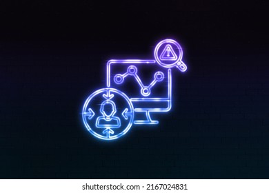 3D Privileged User Behavior Analytics Icon Neon Sign