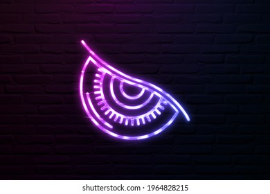 3D Proactive Manage Threat Hunting Icon Neon Style