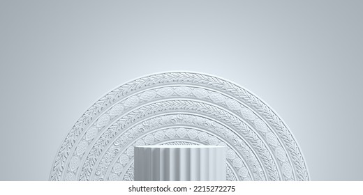 3d product background  classic podium   light studio white background for product presentation  3d rendering illustration 