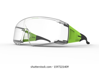 3D Protective Glass Rendering Colored Green Black