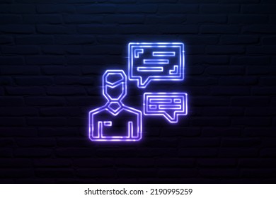 3D Public Relations Philosophy Icon Neon Sign