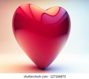  3D Purple Heart For Valentine Day