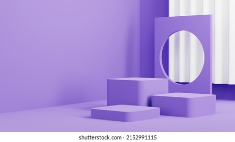 3D purple product podium on background 3d. Abstract minimal geometry pedestal violet concept. Studio stand platform. Podium purple and marketing present stage. 3D podium purple 3d rendering  - Powered by Shutterstock