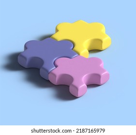 3D Puzzle Digital Illustration Adobe Illustrator