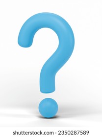 3D question mark icon or ask faq answer solution isolated on transparent background png file.