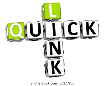 3D Quick Link Crossword On White Background