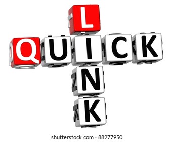 3D Quick Link Crossword On White Background