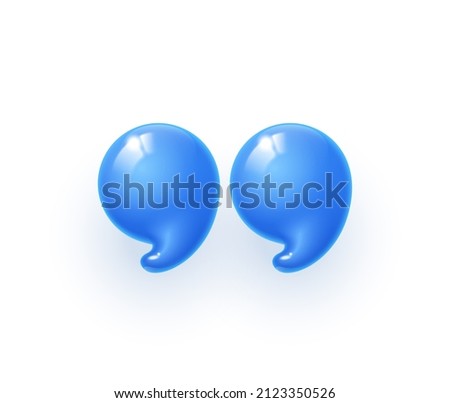 3d quote realistic render design in cute cartoon style volumetric icons of quotation marks. Innovative Quote speech bubble template. Modern Minimal 3d render cartoon design quotation bubble message
