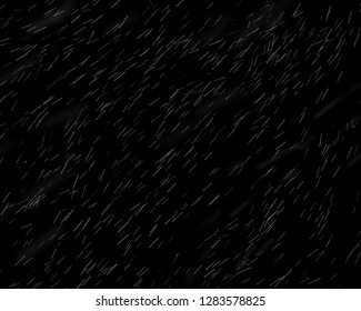 3D Rain Stock Image On Black Background