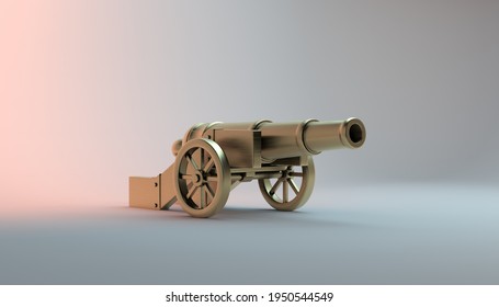 3D Ramadan Gold Cannon Gun