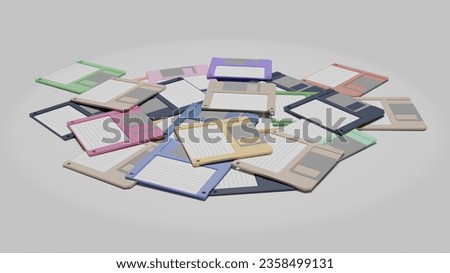3D Rander Stack of diskettes