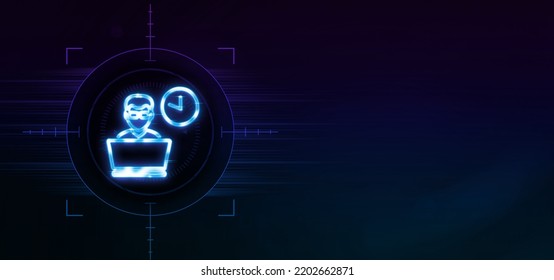 3D Real Time Training Icon Neon Sign