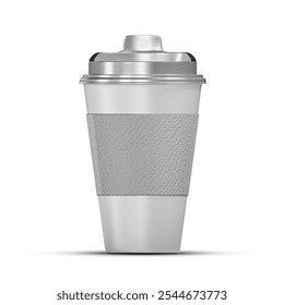 3D Realistic Coffee Cup For Mockup – Transparent PNG Background, Realistic 3D rendering of a coffee cup displayed on a transparent PNG background, ideal for showcasing custom logos, branding, beverage - Powered by Shutterstock