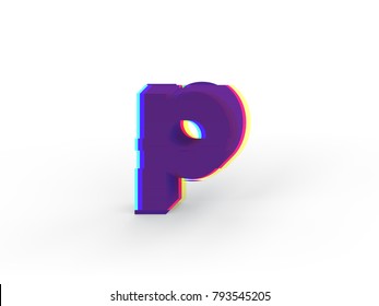 3d Realistic Glitch Lowercase Letter P Stock Illustration 793545205 ...