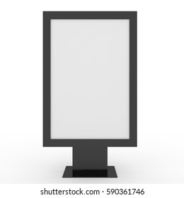 3D Realistic Light Box Citylight POS Mockup Isolated White Background