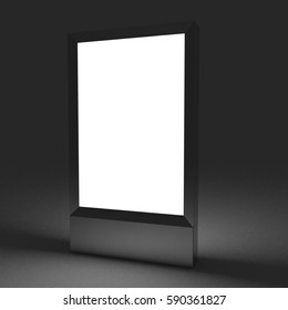 3D Realistic Light Box Citylight POS Mockup Isolated White Background