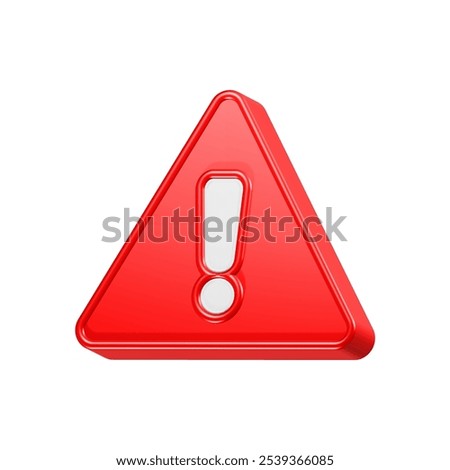 3d Realistic red triangle warning sign, hazard warning