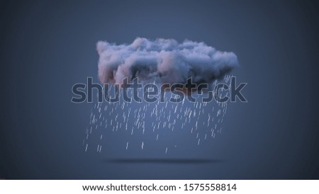 3D Realistic Render of a Cloud with Rain