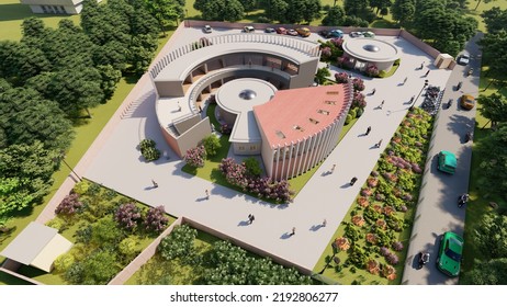 3d Realistic Rendering Shot Above Circular Stock Illustration ...