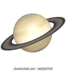 3d Realistic Saturn Illustration White Background Stock Illustration ...