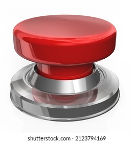 3d Red Buzzer, Emergency Button Isolated