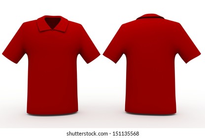 red polo shirt back and front