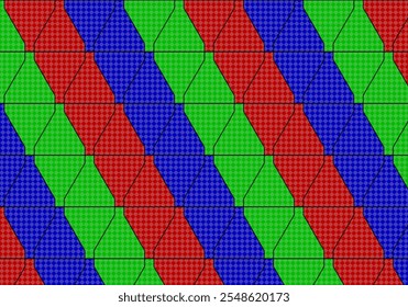 3D Red, Green, and Blue Triangle Pattern – Modern Geometric Design for Digital Art, Abstract Backgrounds, and Creative Visual Projects - Powered by Shutterstock