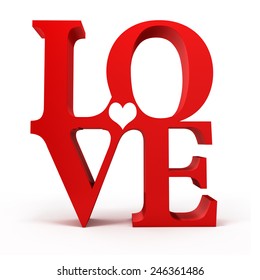 3d Red Love Text Vector Image Stock Vector (Royalty Free) 534556075