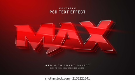 3D Red Max Text Effect