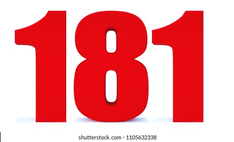 3d Red Number 81 Isolated On Stock Illustration 1053194696