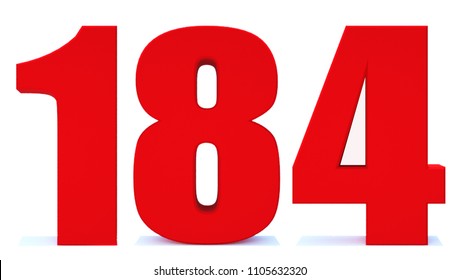 3d Red Number 184 Isolated On Stock Illustration 1105632320 | Shutterstock