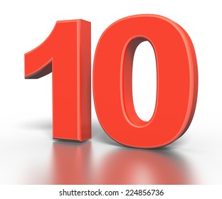 3d Red Number Collection 10 Stock Illustration 224856736 | Shutterstock