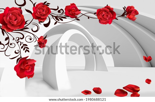 3d red rose wallpaper beautiful abstract background wallpaper