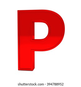 3d Red Shiny Metal Alphabet Letter Stock Illustration 394788952 ...