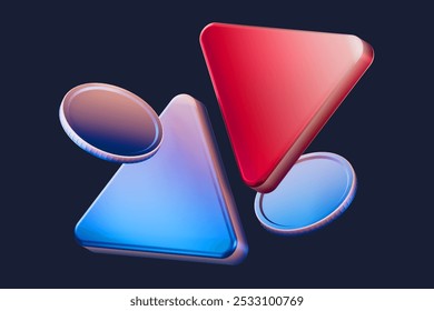 3d red and white arrows pointing up. Growth business icon. Concept business success, opportunity, growth upwards, leadership.3D Rendering